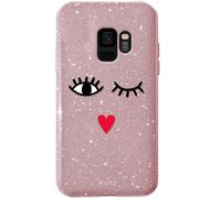 Puro EYES Glitter TPU Cover Custodia Hard-Case Tasche Per Samsung Galaxy S9