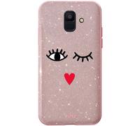 Puro Eyes Glitzer Cover Custodia Hard-Case Tasche Per Samsung Galaxy A6 2018