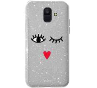 Puro Eyes Glitzer Cover Custodia Hard-Case Tasche Per Samsung Galaxy A6 2018