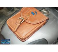 Puro Marroncino Pelle Magnetico Serbatoio Tasca Messenger Borsa per Biciclette