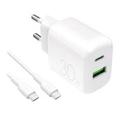 PURO PUTCUSBAC30WDYKCCWHI Caricabatterie Rete Pro Lite 30W USB A USB C Cavo