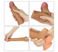 PURO SILICONE GUAINA FALLICA INDOSSABILE MULATTA, PROLUNGA PENE UOMO REALISTICA