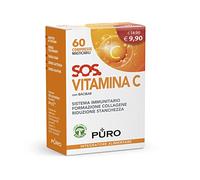 PURO, SOS Vitamina C, Integratore Alimentare con Baobab e Vitamina C, Rinforza il Sistema Immunitario e Riduce la Stanchezza, Confezione da 60 Compresse Masticabili