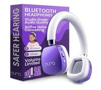 Puro Sound Labs PuroQuiet Plus, cuffie Bluetooth ANC per bambini, con microfono e suono sicuro, qualità studio (viola)