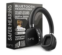 Puro Sound Labs PuroQuiet Plus - Cuffie Bluetooth per bambini con cancellazione del rumore, con microfono, design leggero on-ear, suono di livello professionale (nero)