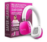 Puro Sound Labs PuroQuiet Plus - Cuffie con cancellazione del rumore per bambini, Bluetooth per bambini, con microfono, design leggero on-ear, suono di livello professionale (rosa)