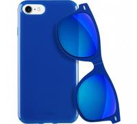 PURO - Bundle Cover Plasma in TPU con occhiali da sole pieghevoli per iPhone 7 / 8 Blu - SPEDIZIONE GRATUITA