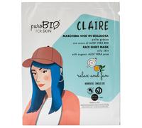 puroBIO - Viso CLAIRE Maschera Viso In Tessuto - Pelle Grassa -RELAX AND FUN - Maschera viso purificante