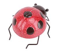 Purokise Metal Ladybird adorable a mano Ladybird de hierro de hierro escultura Arte de pared Decoración del jardín para aceras del patio Decoraciones del hogar (rojo)