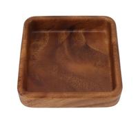 Purokise Piatto di frutta, piatto di frutta in noce Legno in legno Vernello Elegante liscio a testreme liscio Multi funzionale da dadi da dadi dessert da da utensili da arredamento (Cuadrado)