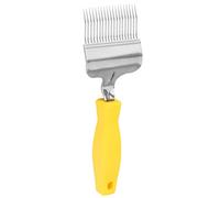 Purokise Stainless Steel Honeycomb Uncapping Fork for Beekeeping Stainless Steel Beekeeping Tool 21 Tined Yellow Curved Design Honey Uncapping Fork Beekeeping Equipment