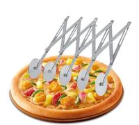 Purokise Tagliapasta Estensibile, Rullo 5 Ruote Acciaio Inox Divisore Impasto Regolabile Pizza Biscotti Torta Pane Strumento Pasticceria Argento Casa (Ralla stile 2)