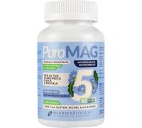 Puromag5: magnesio bisglicinato, citrato, malato, marino e l-pidolato. Formato da 60 capsule.