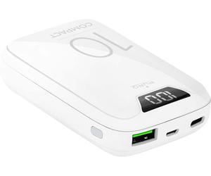 PUROPUROPB10000USBACW - PB FastCharge soft touch 10000 mAh 1USBA + 1USB-C Wht