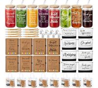 Purpeak Set da 8/48 pezzi di apprezzamento per i dipendenti, regalo motivazionale di ringraziamento con bicchieri di vetro da 473,6 g, quaderni, borse per cosmetici, penne, portachiavi e sacchetti in