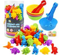 Purphy Giochi Montessori 3 4 5 Anni per Bambino, Dinosauri Bambini Gioco Educativi Ordinamento Giocattoli Dinosauro Corrispondenza dei Colori Miglior Regalo per Il Compleanno