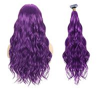 #purple,16in,Estensioni per Capelli con Nastro Adesivo Capelli Umani Ricci e Mossi, Parrucche Invisibili per Capelli, Parrucche di Capelli Umani Naturali Reali per Donne, 100G