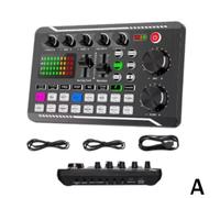 (purple 24OZ) F998 Professional Live Sound Card Set Audio Mixer & Voice Changer