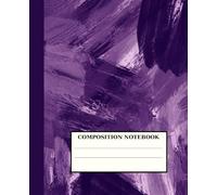 Purple Abstract Composition Notebook Wide Ruled 7.5 x 9.25: Aesthetic Lavender Artistic Journal with 100 Lined Pages for School and Writing