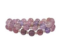 Purple Agate Double-Circle Bracelet For Women, Versatile Crystal Jewelry | Elegant double-circle agate bracelet, healing crystal energy, adjustable