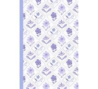 Purple and White Floral Diamond Notebook | Geometric Pattern Journal | Decorative Lined Notebook | 6 x 9 Notebook | 120 Pages