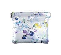 Purple Berry Fruits - Portamonete da donna in pelle, con chiusura a clip, porta carte di credito, per ragazze e donne, Frutti Di Bosco Viola, 4.33"(L) x 3.74"(W) x 0.39"(H), classico