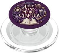 Purple Bookish Just One More Chapter Book Reading Moth Moon PopSockets PopGrip per MagSafe