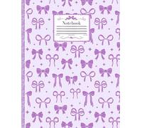 Purple Bow-Themed Paperback College-Ruled 8.5"x11": Soft Coquette Cute Pastel Notebook Journal with Adorable Ribbon Design - Perfect for Essential Stationery, School Notes, Teens & Women