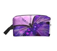 Purple Butterfly 1 borsa per il trucco stampata borsa da viaggio portatile per cosmetici di grande capacità custodia per cosmetici da toilette organizer per donne