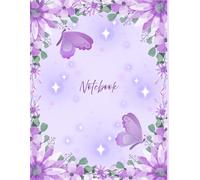 Purple Butterfly Garden Sketchbook - Unruled Floral Notebook for Creative Minds