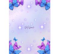 Purple Butterfly Notebook - Sparkly Ruled notebook for Girls and Teens