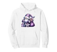 Purple Christmas GNOME with Santa Bag for Women Men Xmas Felpa con Cappuccio