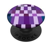 Purple Color Block Checkered Checker Abstract Checkerboard PopSockets PopGrip Adesivo