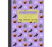 Purple Coquette Bow Football Notebook for Girls - Baltimore Football Inspired College Ruled Composition Book, 100 Pages, 7.5 x 9.75 in