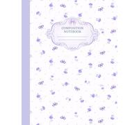Purple Coquette Floral Composition Notebook College Ruled: Lavender Flowers, Bows & Polka Dots | Cute Journal for School & Everyday Writing