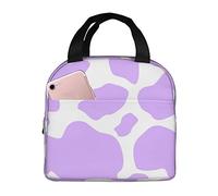 Purple Cow Print Borsa Frigo Impermeabile Borsa Per Il Pranzo Addensato Borse Termica Per Ufficio Scuola Lavoro 22X20X13Cm