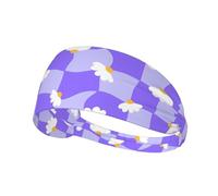 Purple Daisy Flowers Elastic Exercise Headband For Women&Men,Wide Headbands For Women Athletic Sweatbands - Fashion Elastic Sports Hair Band For Yoga Fitness