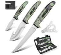 Purple Dragon Set di Coltelli da Caccia Portatili, Coltello per Disossare Giapponese in Acciaio 440C, Coltello da Affettare a Lama Fissa, Coltello da Macellaio Molto Affilato