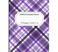 Purple Everyday Planner - 31-Day Undated Monthly Planner for Goal Setting, Habit Tracking, Meal Planning, Daily Organization & Notes, 75 Pages, Bold Checkered Purple Design
