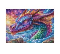 Purple Flame Dragon Puzzle 300 Pezzi Per Natale Feste E Compleanni Cute Pets Warm The Heart Rompicapo Intelligente Idea Regalo Per Lui Padre E Fratello in Ogni Occasione 300 PCS