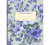 Purple floral composition notebook: College ruled