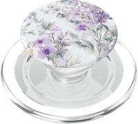 Purple Floral Pattern Aesthetic Garden Flower Bloom Cute PopSockets PopGrip per MagSafe
