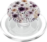 Purple Floral Pattern Aesthetic Garden Flower Bloom Cute PopSockets PopGrip per MagSafe