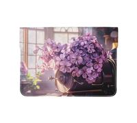 Purple Flower Environment - Custodia protettiva in pelle di alta qualità per MacBook Air 13", custodia protettiva in pelle PU con stampa completa, elegante borsa per laptop per donne e uomini
