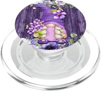 Purple Flower Gnome With Lavender Violet Lilac Shabby Chic PopSockets PopGrip per MagSafe