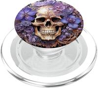 Purple Flower Mexico Skull Graphic For Women Floral Gothic PopSockets PopGrip per MagSafe