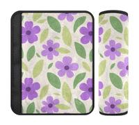 Purple Flowers Simple - Confezione da 2 cuscini per tracolle, allevia lo stress al collo e alle spalle, copertura per cintura di sicurezza per adulti per berlina