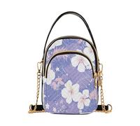 Purple Flowers Simple Pastel trendy crossbody marsupio da donna con tasche multiple borsa per le donne per le signore