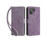 (Purple) For Fairphone 5 Phone Case Rfid Blocking Stand Phone Wallet Cover With Strap