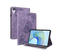 (Purple) For Honor Pad X9 Leather Cover Imprinted Flip Stand Card Holder Tablet Case
